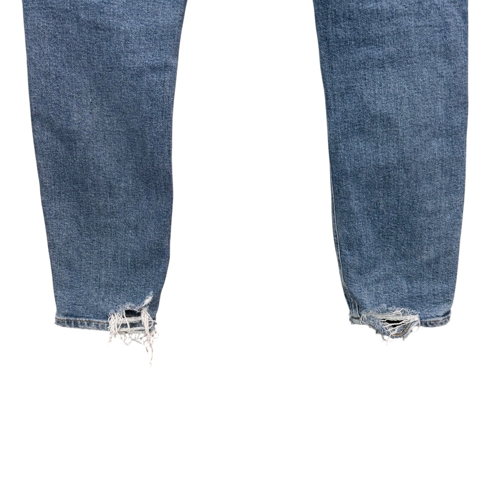 AGOLDE Nico High Rise Jeans Womens Size 29 Blue Button Fly Distressed Cropped - Picture 4 of 7